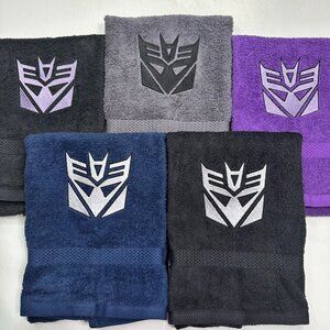 Transformers Towels Embroidered Decepticon Hand Towel Set Bathroom Decor Robots